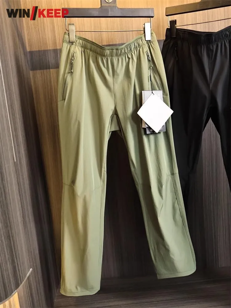 

Mens Hiking Outdoor Pants Summer Softshell Sweatpants Sports Loose Fit Straight Camping Trekking Trousers Windproof Waterproof