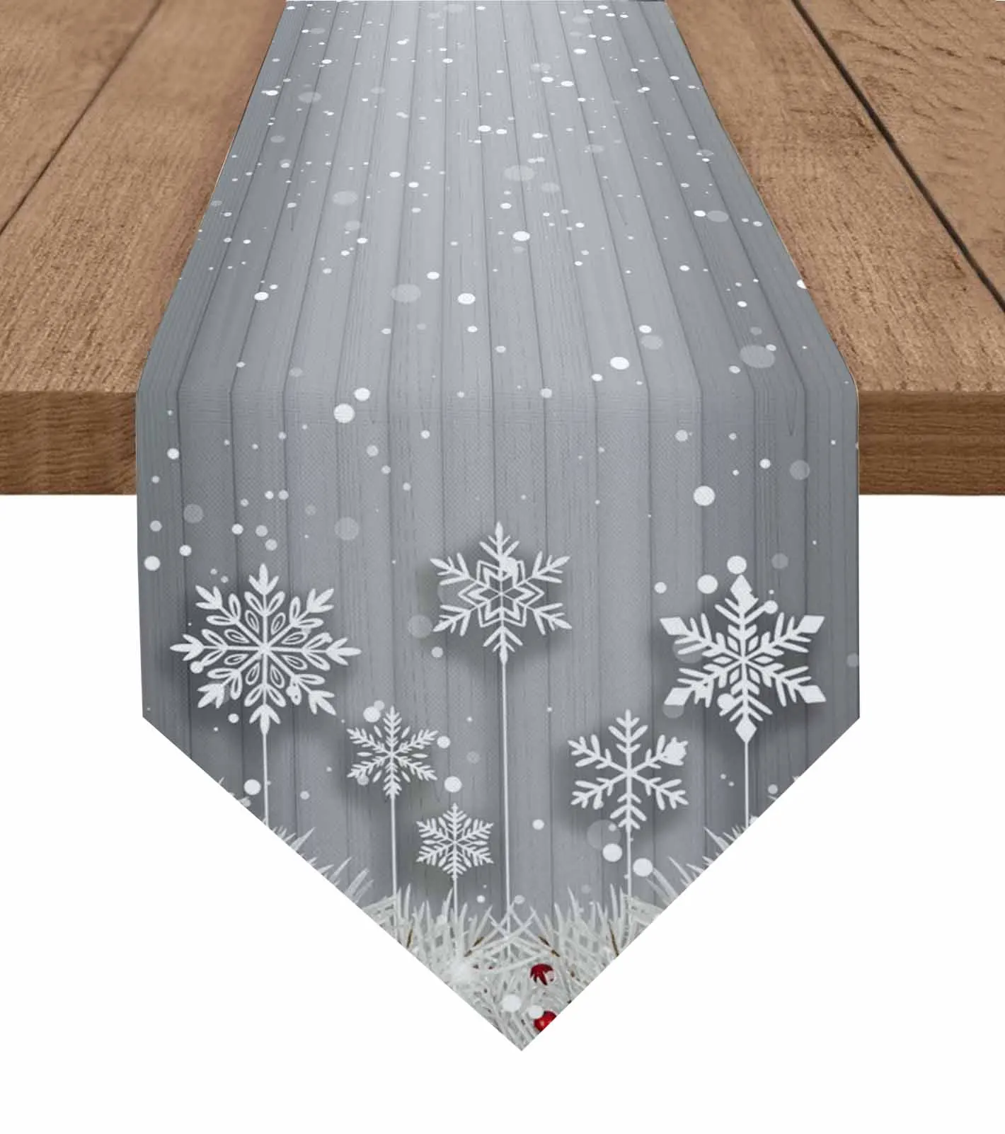 

Зимняя сосновая ветка под дерево, чехол для стола, хлопково-льняной декор для свадебного стола, скатерть, кухонный декор