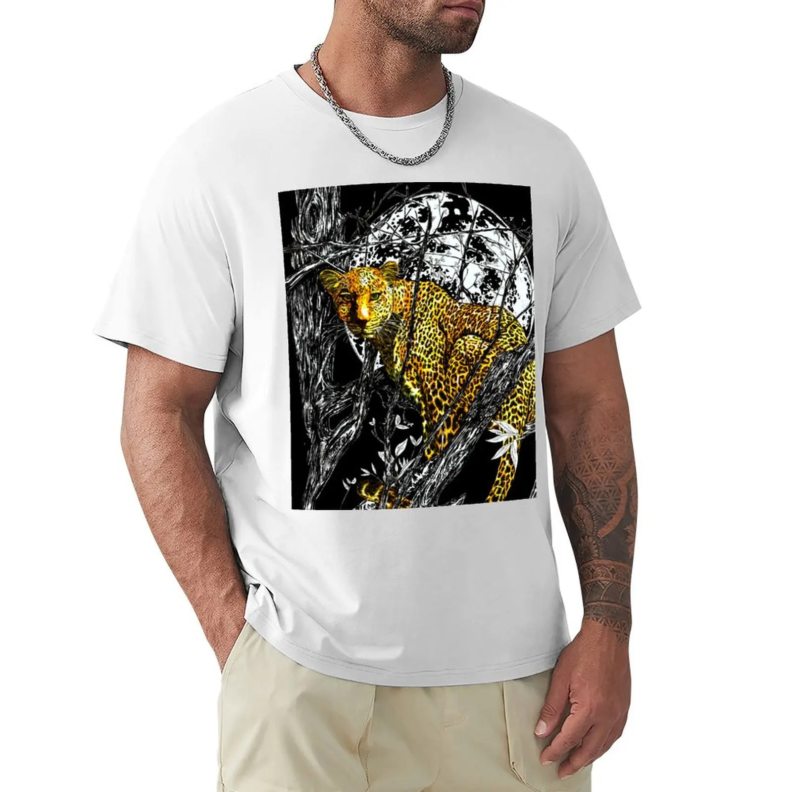 

Cheetah 2 T-shirt quick-drying graphics Men's cotton t-shirt