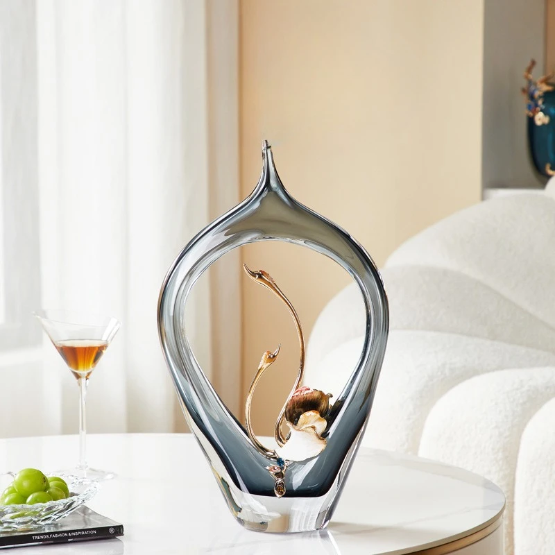 

Niche glass swan ornaments, wedding gifts for newlyweds, art vase decorations