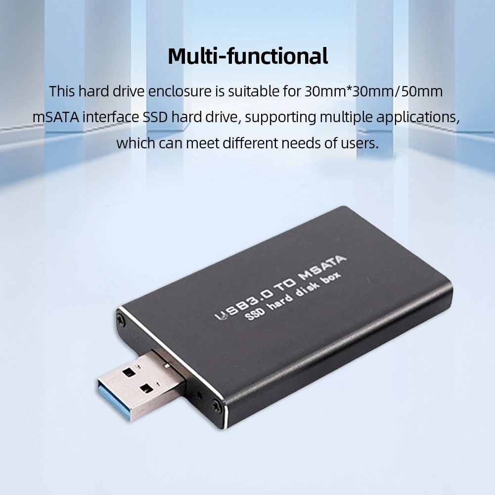 

Mini SSD MSATA To USB 3.0 Hard Drive Case 6Gbps SSD Converter Adapter Enclosure Wireless Supports 30*30/50 SSD