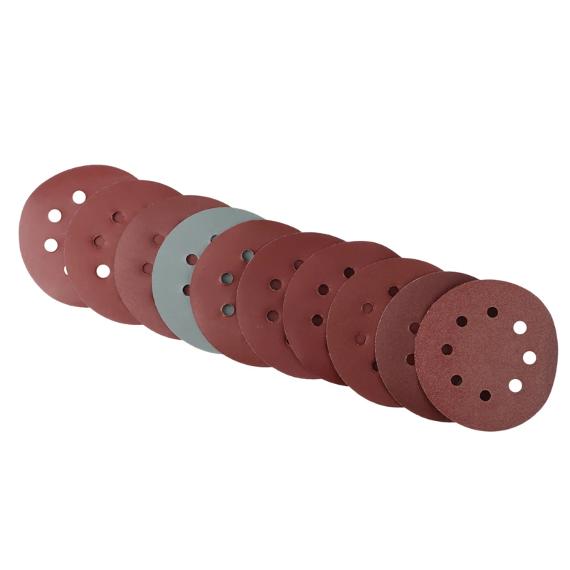 100 ชิ้น Sander Polishing Pad กระดาษทรายรอบรูปร่างแผ่นขัด Hook Loop Sanding กระดาษ Buffing แผ่น 8 กระดาษทราย