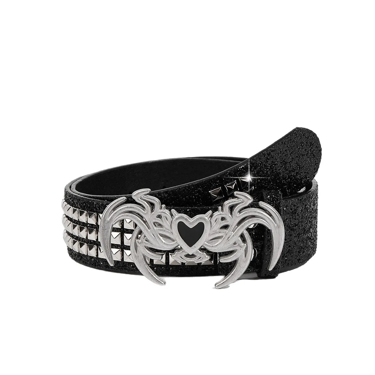 رصع حزام فاسق خمر حزام بولي حزام حزام جلد القوطية الشرير مشبك معدني حزام للنساء الجينز الديكور الخصر التبعي #3