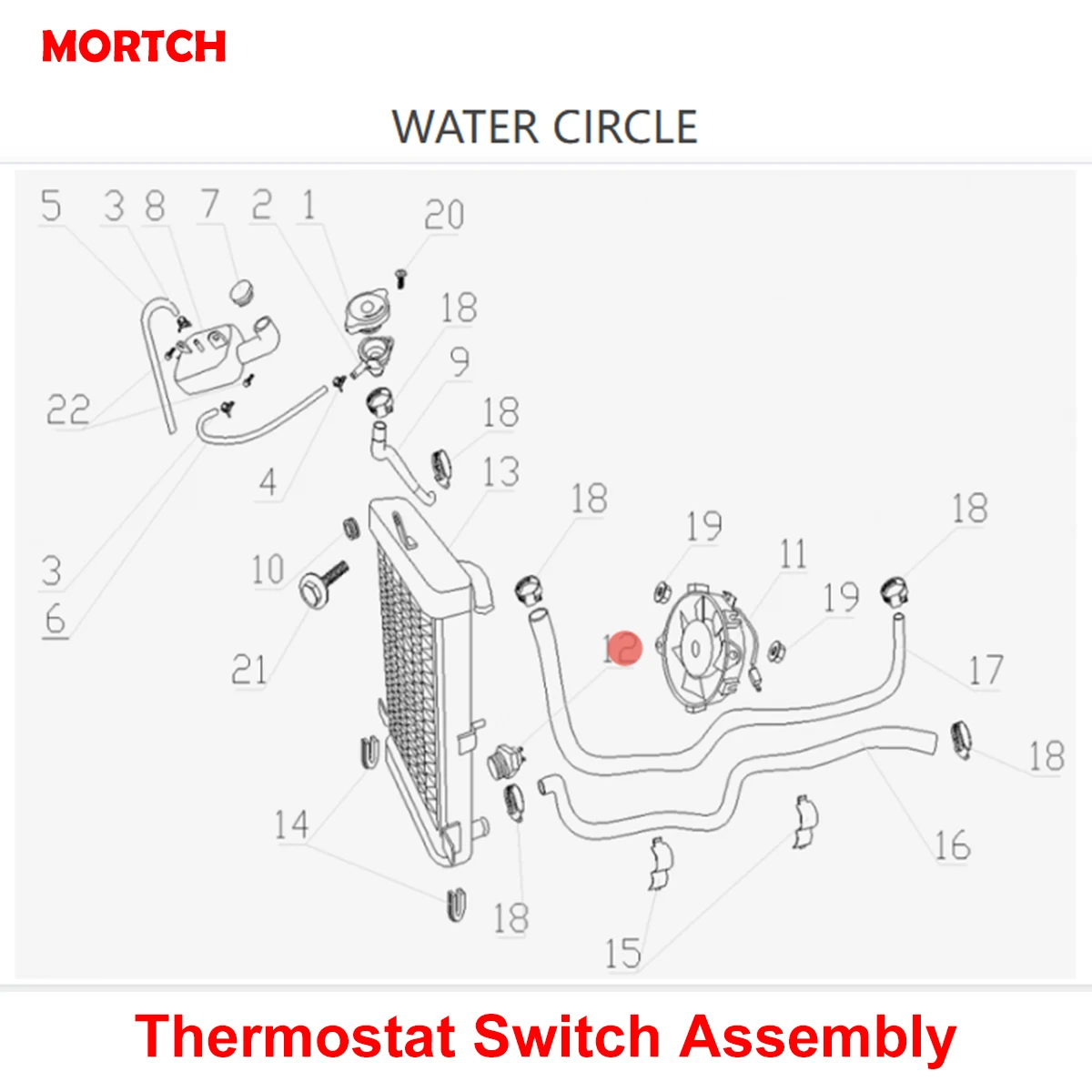 LH170M.11.4 Thermostat Switch Assembly For LINHAI 260 300 400 520 550 565 ATV UTV Motorcycle Cooling Replacement Part