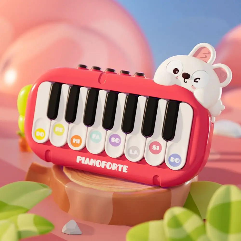 لعبة البيانو الإلكترونية للأطفال البلاستيكية أضواء محاكاة الأصوات جيب لوحة مفاتيح البيانو لعبة مونتيسوري متعددة الوظائف #2