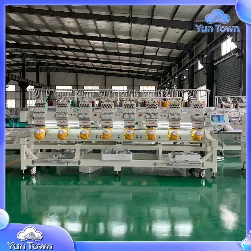 6 Heads Computerized Automatic Embroidery Machine for Industrial Use 1200 RPM for Apparel Home Textile Fabric Leather Sewing