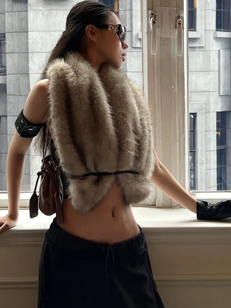 Nibber سترات منفوشة بدون ظهر للنساء رسن متقاطع مثير منتصف الليل البرية شارع العليا الخريف الاتجاه حفلة هوتي بلوزات بسيطة