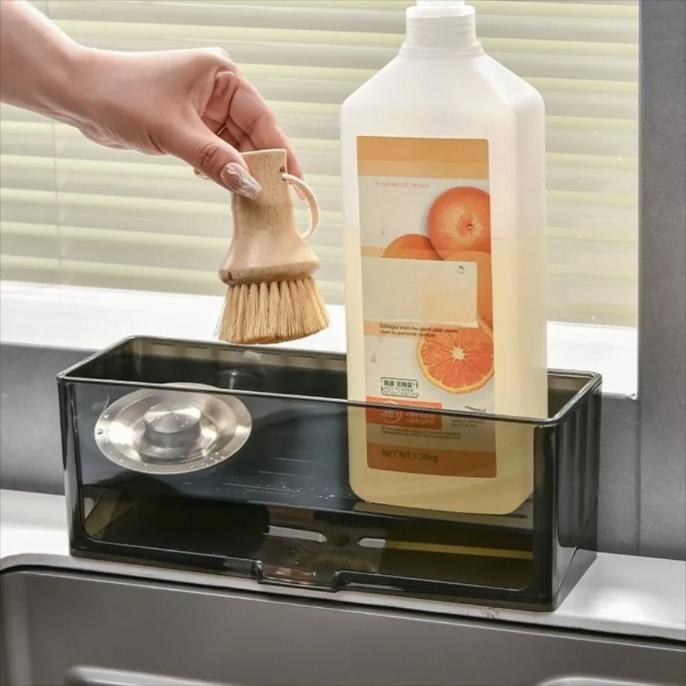 

Multifunctional Kitchen Sink Organizer Double-layer Storage Rack Soap Sponge Holder Detergent Dishwashing Auto Drain Tray