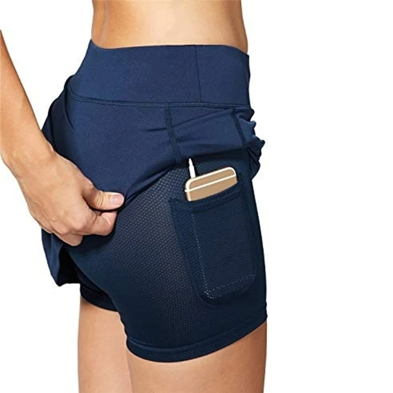 سروال نسائي كاجوال قابل للتمدد من Fitn orts بطبقة مزدوجة Me Elastic Street Sle l الخصر مستقيم الساق