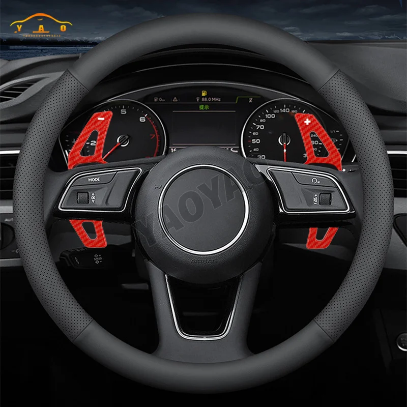 For 2012-2016 Audi A3 A4L B8 A5 A6 A8 R8 S5 Q7 TT ABS Carbon Fiber Steering Wheel DSG Shift Paddles Extension Shifter