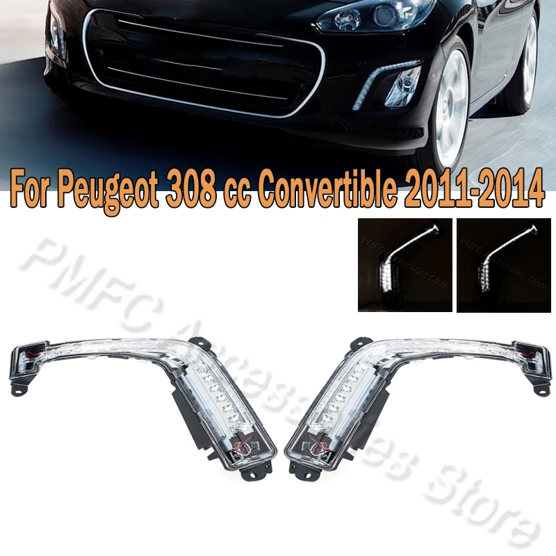 

Car Front BumperLED DRL Daytime Running Light Daytime Lamp For Peugeot 308 cc Convertible 2011 2012 2013 2014 6206X4 6208X4