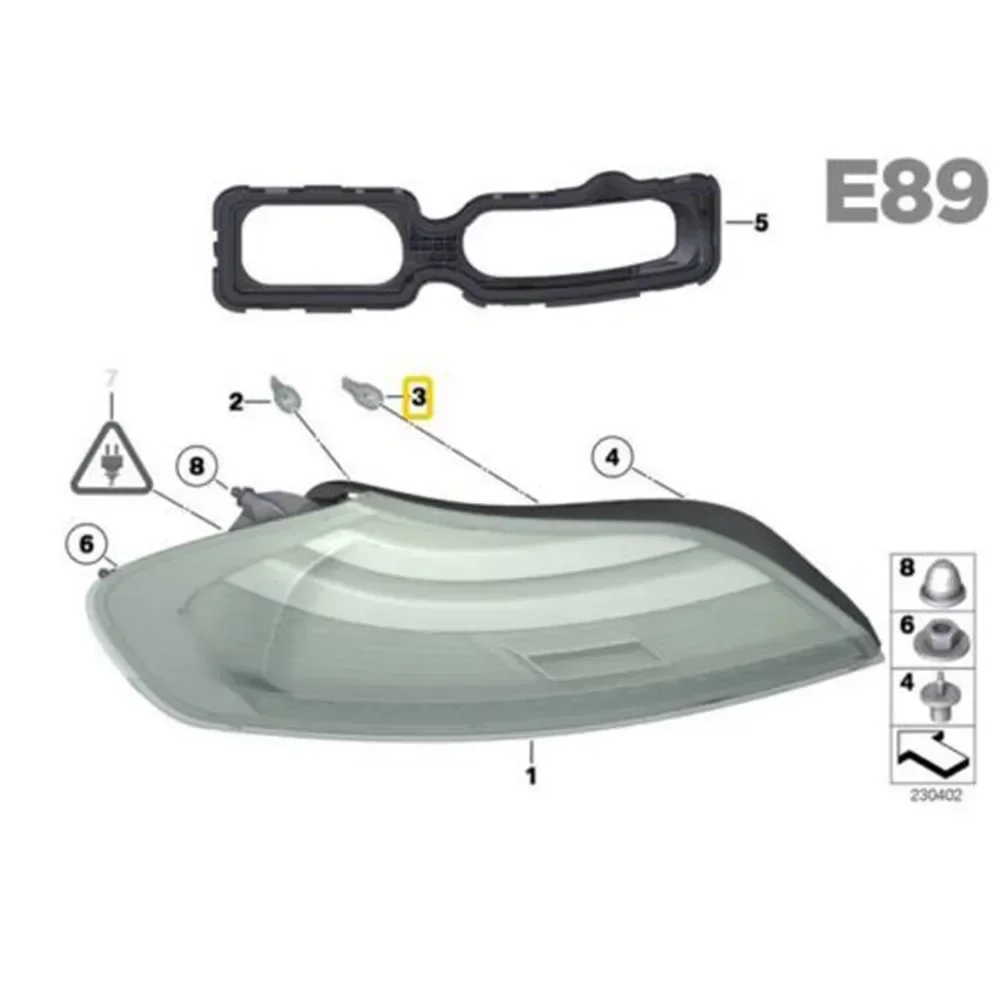 1 Stücke Schwanz Hinten Lampenfassung Für BMW 3 5 7 Serie X6 Z4 E65 E66 F30 F31 63117407330   Ersatzzubehör