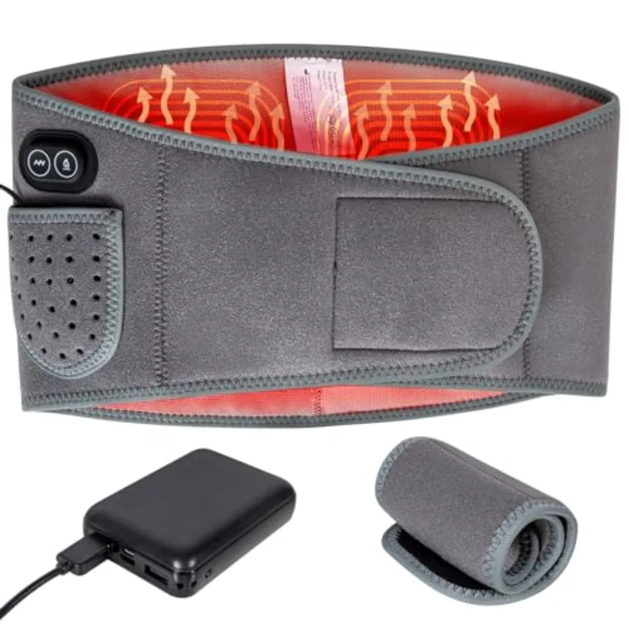 

Cordless Heating Pad with Massager for Back Pain Relief: Wireless Heating Pad with 3 Vibration Modes and 3 Heat Levels 8000mAh