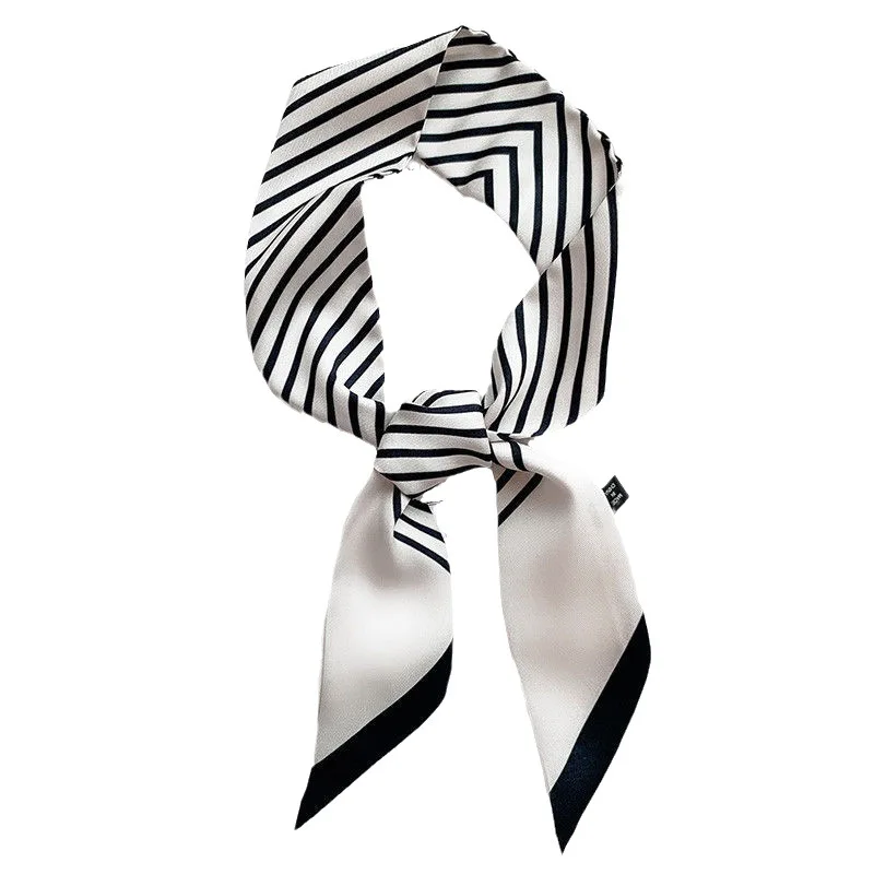 وشاح حريري صغير، شريط بسيط، أزياء نسائية، متعدد الاستخدامات، وشاح احترافي، شريط مزخرف