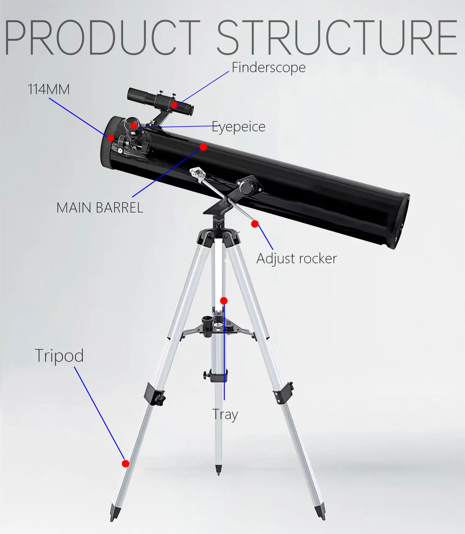 

New Astronomical Telescope F900114A Reflective Stargazing High-Definition High Magnification Lunar Astronomical Telescope