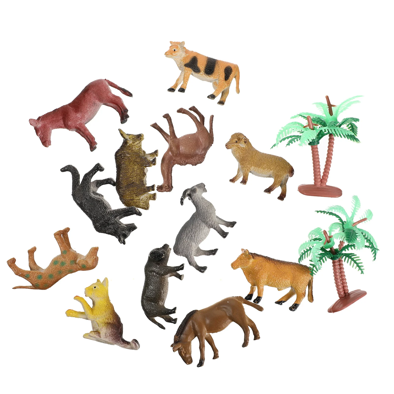 

12 Pcs Microlandscape Animal Set Educational Toy Learning Toys for Kids Model Farm Animals Adornment Resin Child