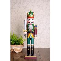 30cm Wooden Nutcracker Solider Figures Model Puppet Doll Toy Home Decor Wooden Nutcracker Soldier Puppet Doll Christmas Ornamen