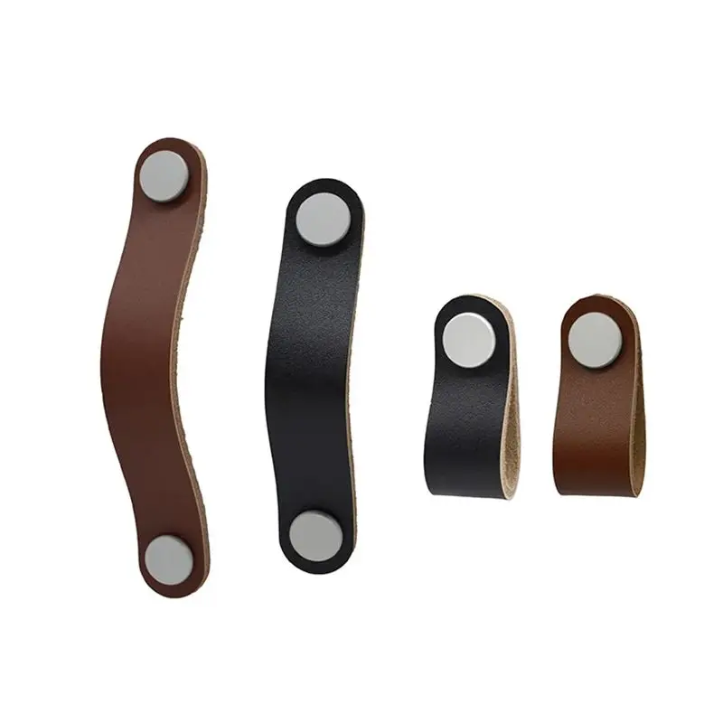 Nordic Soft Leather Wardrobe Drawer Door Leather Handle Kitchen Cabinet Bedroom Study Handle Furniture Handlehandle Kitchen Knob