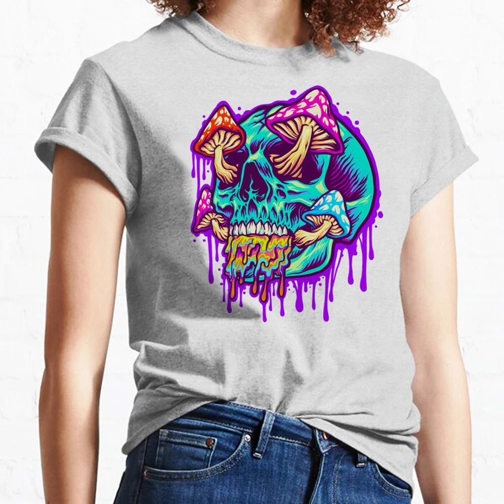 Magic Mushrooms Alien Psychedelic t-shirts women graphic summer t shirt female y2k clothes