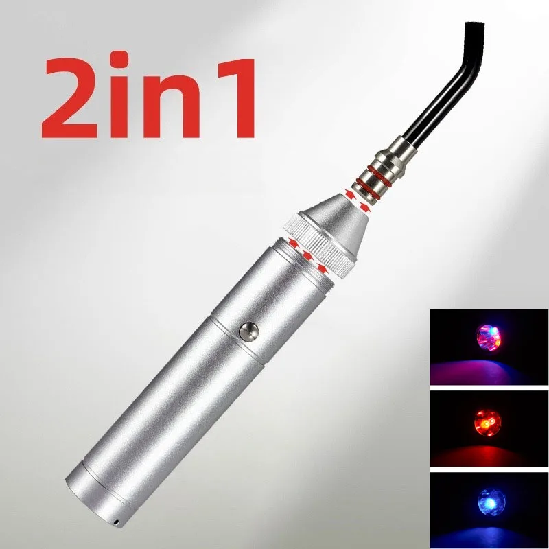 Red Light Flashlight Five Light Source Nose Ear Canal Relief Therapy LED Infrared Oral Device with Light Guide Column Flashlight