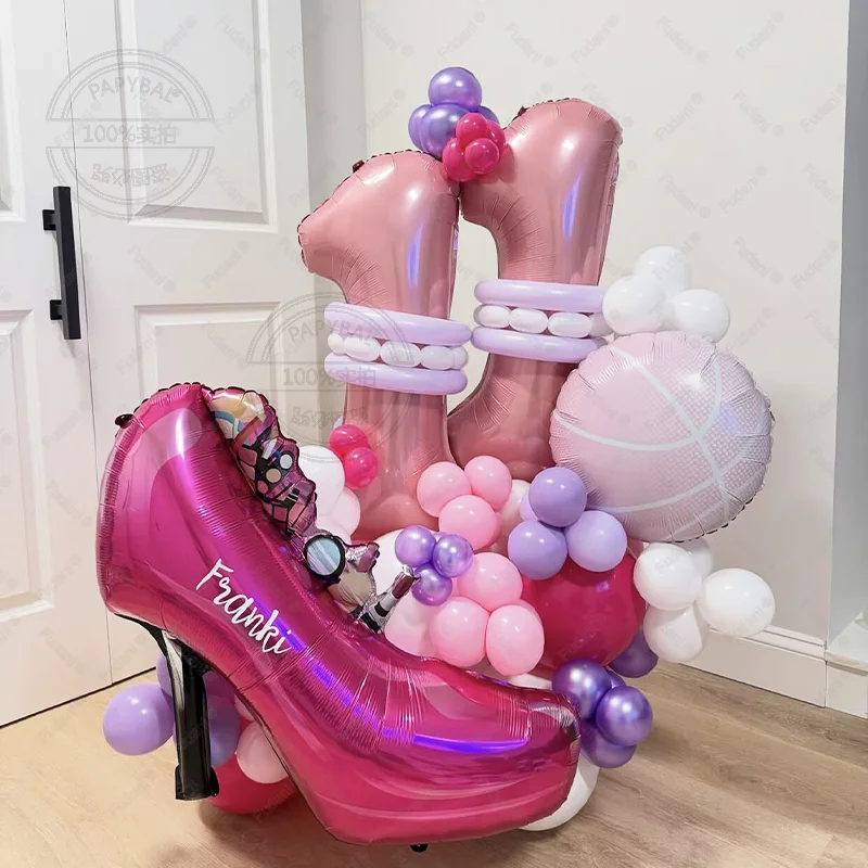 81 قطعة من بالونات فويل بكعب عالٍ لعيد الحب للفتيات وحفلات أعياد الميلاد وحفلات أعياد الميلاد وحفلات الزينة التذكارية والهدايا #1