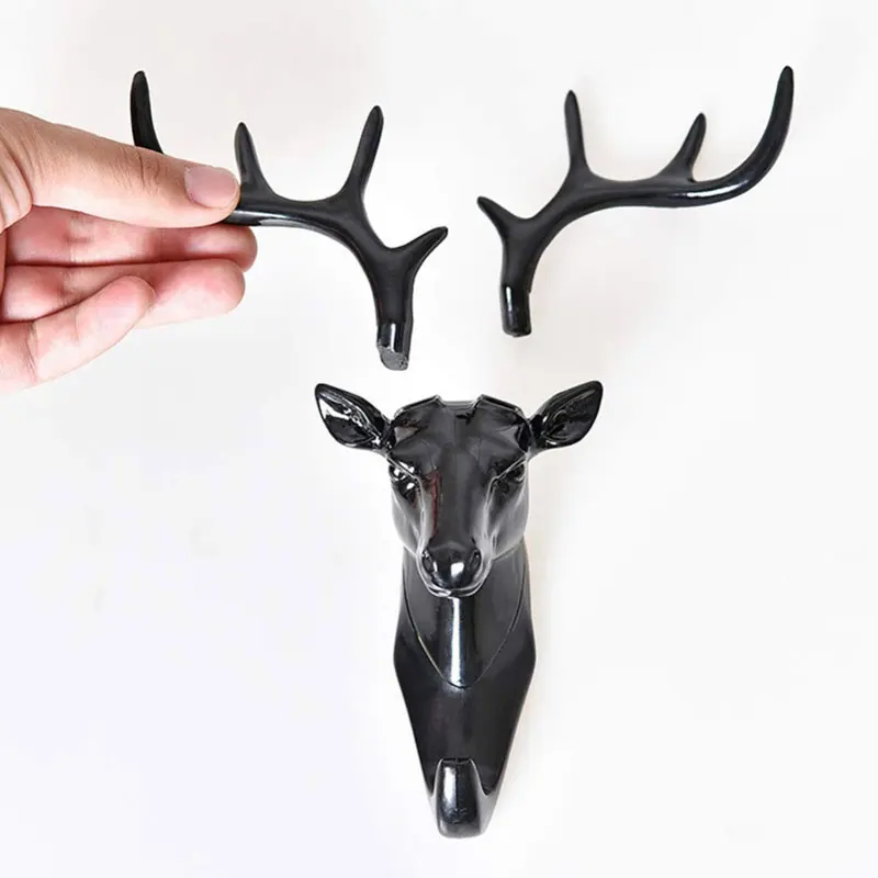 Deer Head Universal Antler Hook Strong Wall Hanger For Clothes Bag Hat Towel Scarf Key Bathroom Home Decoration Accessories Rack