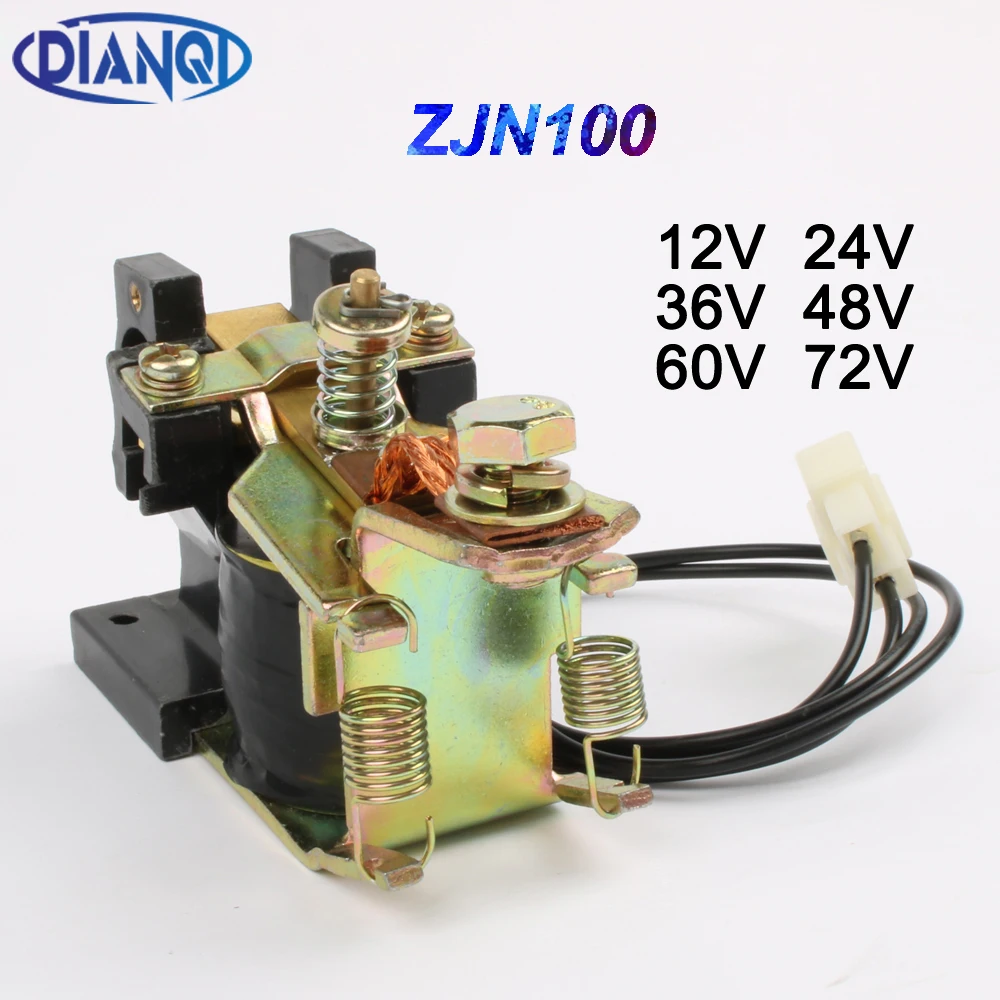 

ZJN100 NO (normally open) style 12V 24V 36V 48V 60V 72V 100A DC Contactor for motor forklift electromobile grab wehicle car
