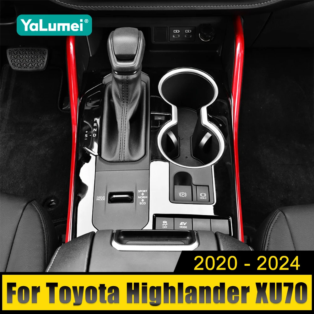 

For Toyota Highlander XU70 2020 2021 2022 2023 2024 ABS Car Console Gearbox Panel Trim Strip Sticker On Both Sides Of The Gear