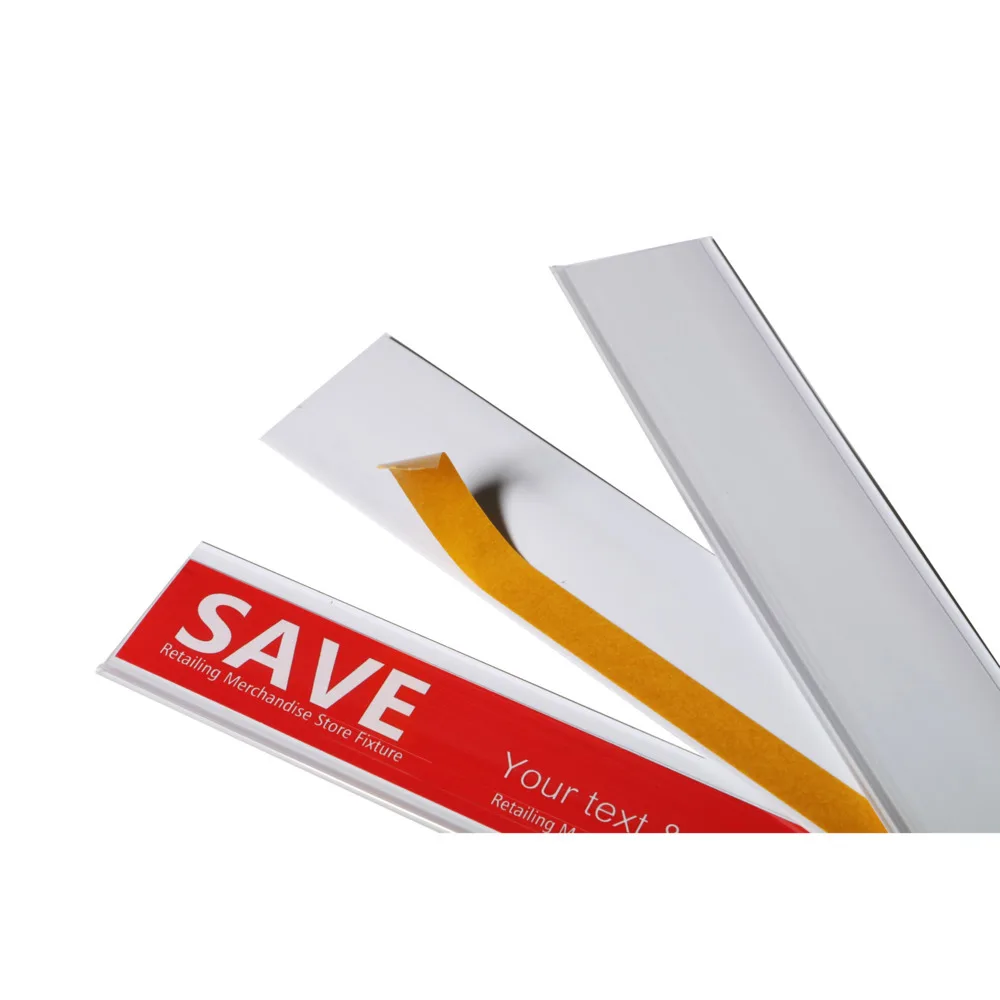Merchandise Name Card Holder Clip Strip Paper Holder Shelf Talker Signs Clip Strip Display Rack Data Strip Label Holder Adhesive