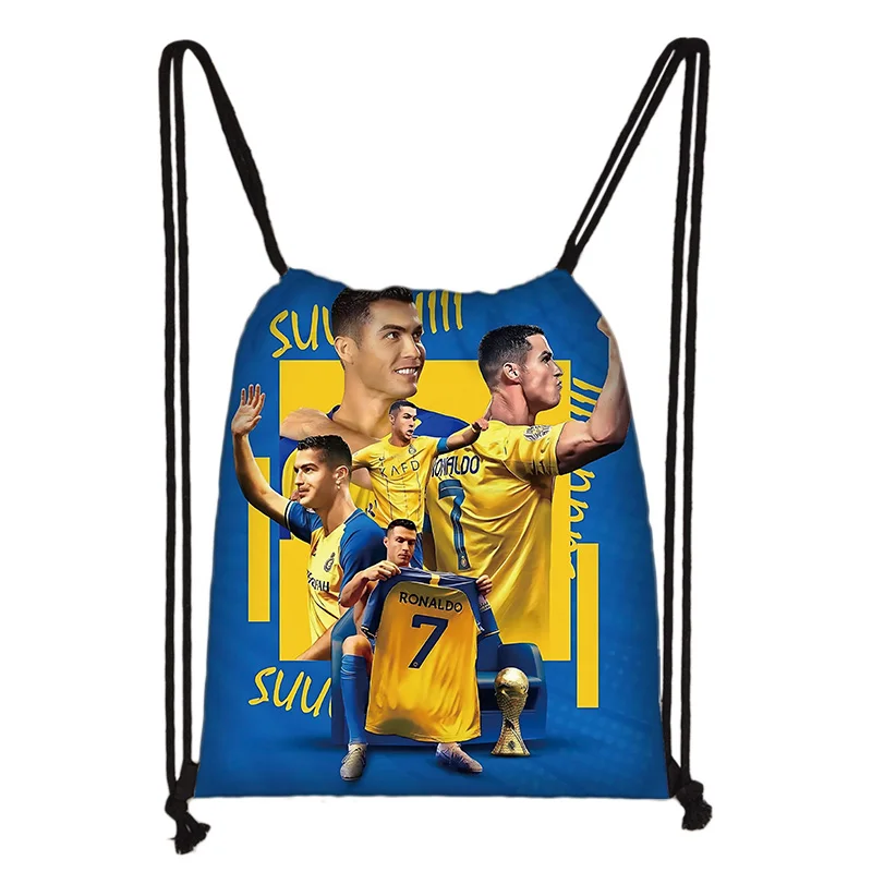 Tas met trekkoord met voetbalsterrenprint, lichtgewicht en duurzaam, opbergtas voor sport, fitness en yoga