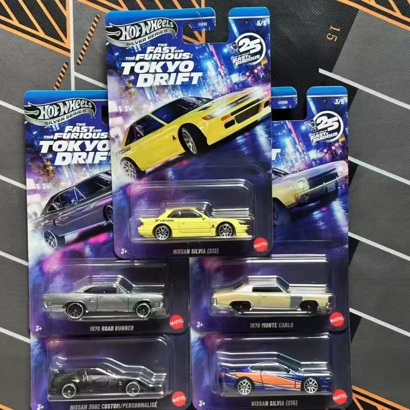 Genuíno Hot Wheels Hnr88 Etiqueta de Prata Velozes e Furiosos 350z Nissan 6m Chevrolet 6m Plymouth 6m Die Cast Modelo Carro de Brinquedo Presentes Surpresa