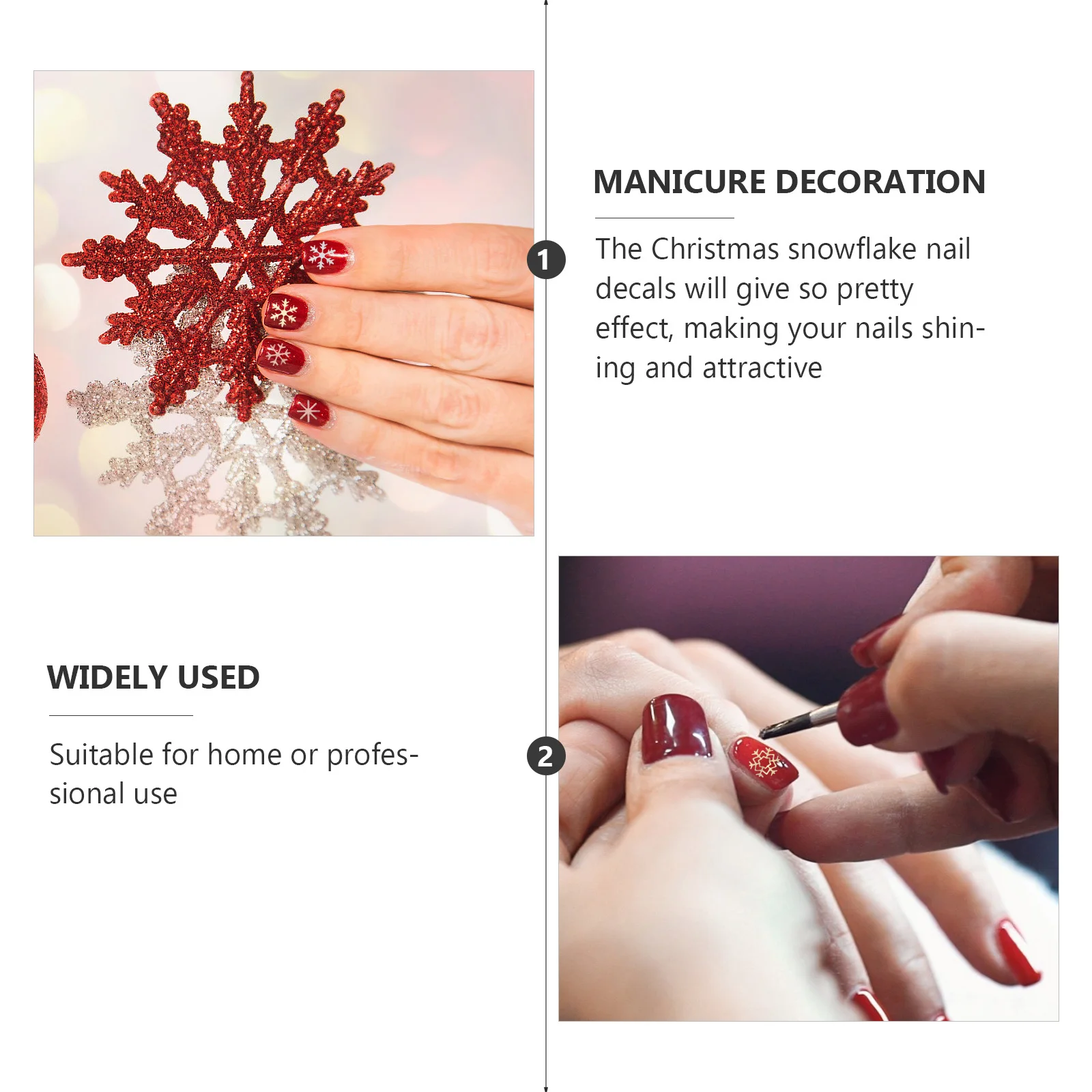 

4pcs Christmas Nail Decals Snowflake Metal Stickers For Nail Art Design Diy Manicure Decor Supplies Women Girls