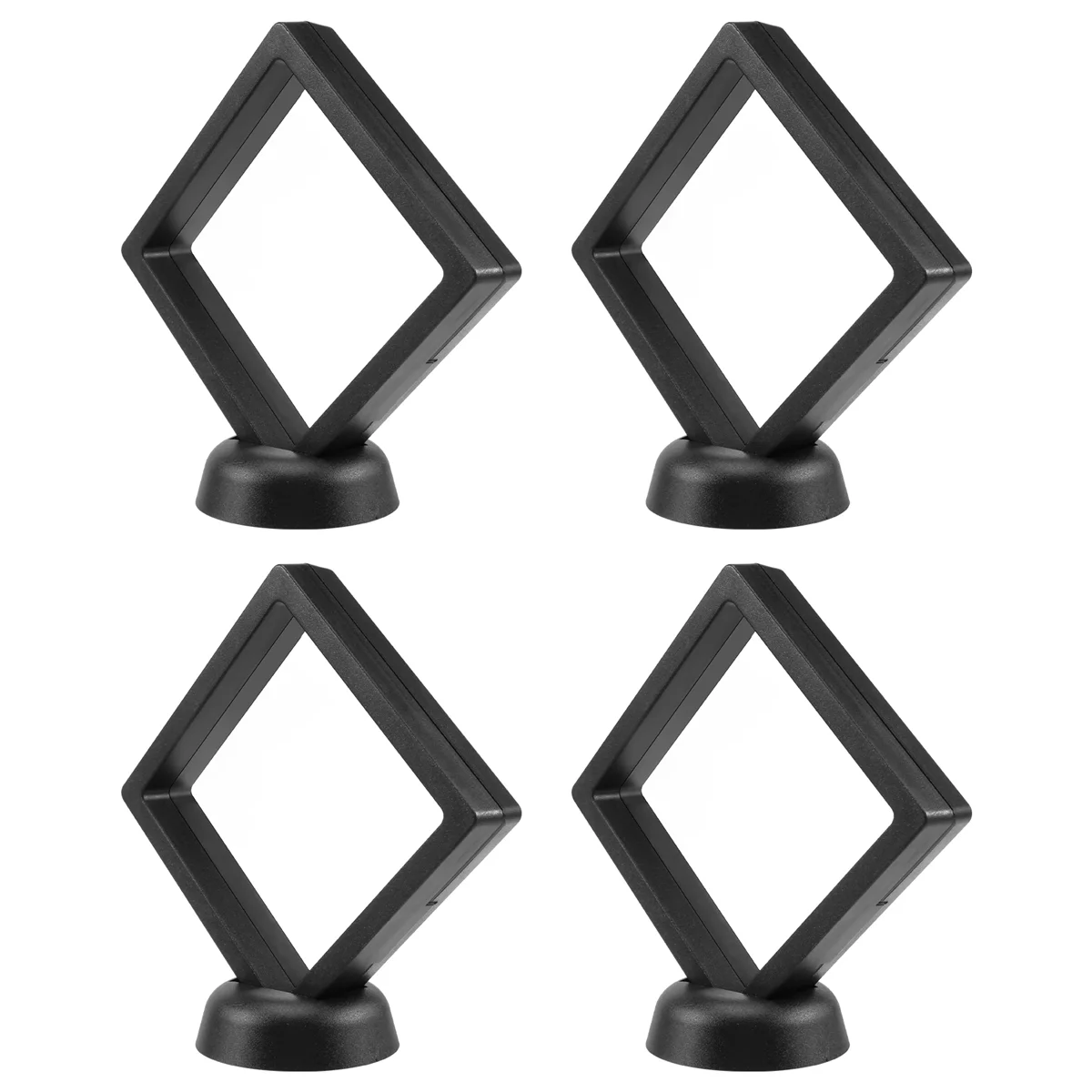 4 Pieces of Holder 3D Floating Frame with Bracket Anti-Tarnishing Jewelry Box Coin Display Cabinet Black