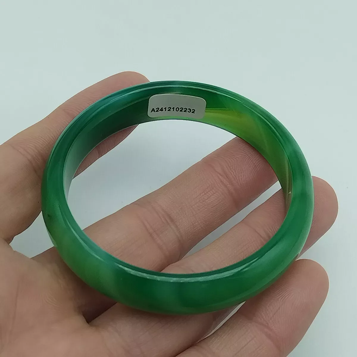 

Сертифицированный браслет из натурального агата, халцедона и зеленого нефрита, 56,40 мм