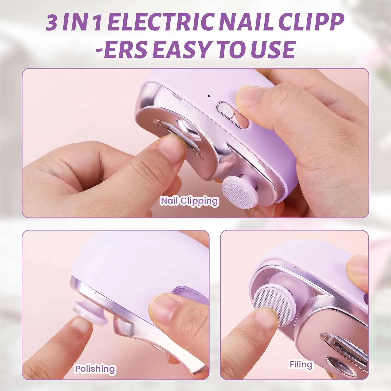 Picture 7: 3 in 1 automatic electric nail trimmer (with grinding function two-speed speed regulation suitable for the elderly children
