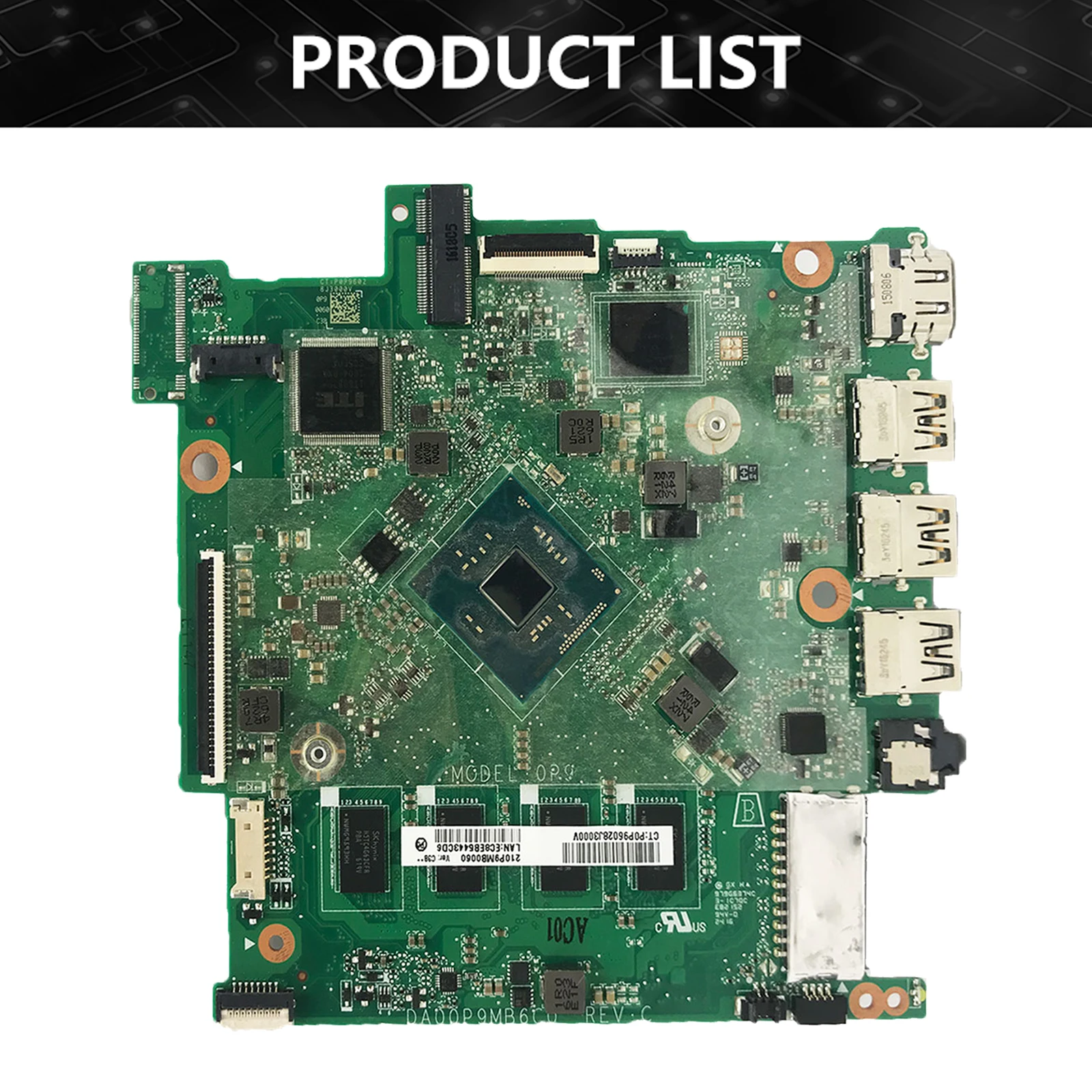 For HP Chromebook 11A G8 EE Laptop Motherboard DA00GEMB8K0 With A4-9120 4G RAM 32G-SSD GM Mainboard 100% Tested OK