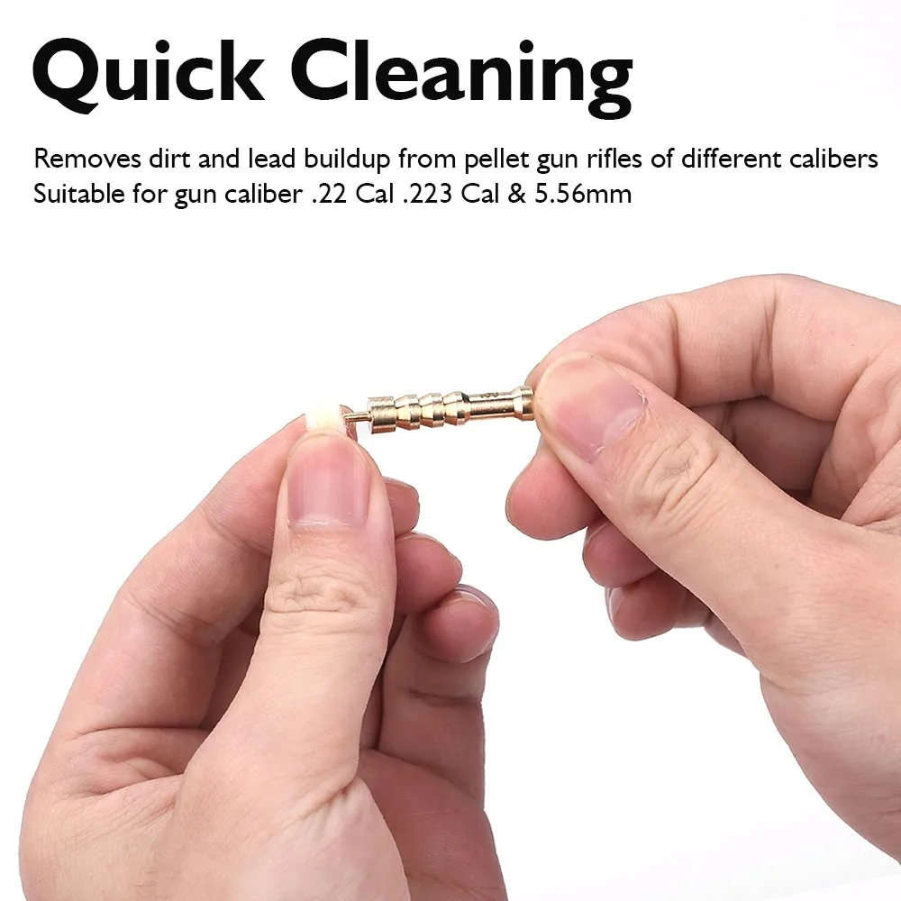 100Pcs Gun Cleaning Pads .17 Cal.22 Cal .30 Cal 9mm Gun Bore Cleaner Wool Felt Chamber Weapon Cleaning Tools Hunting Accessories