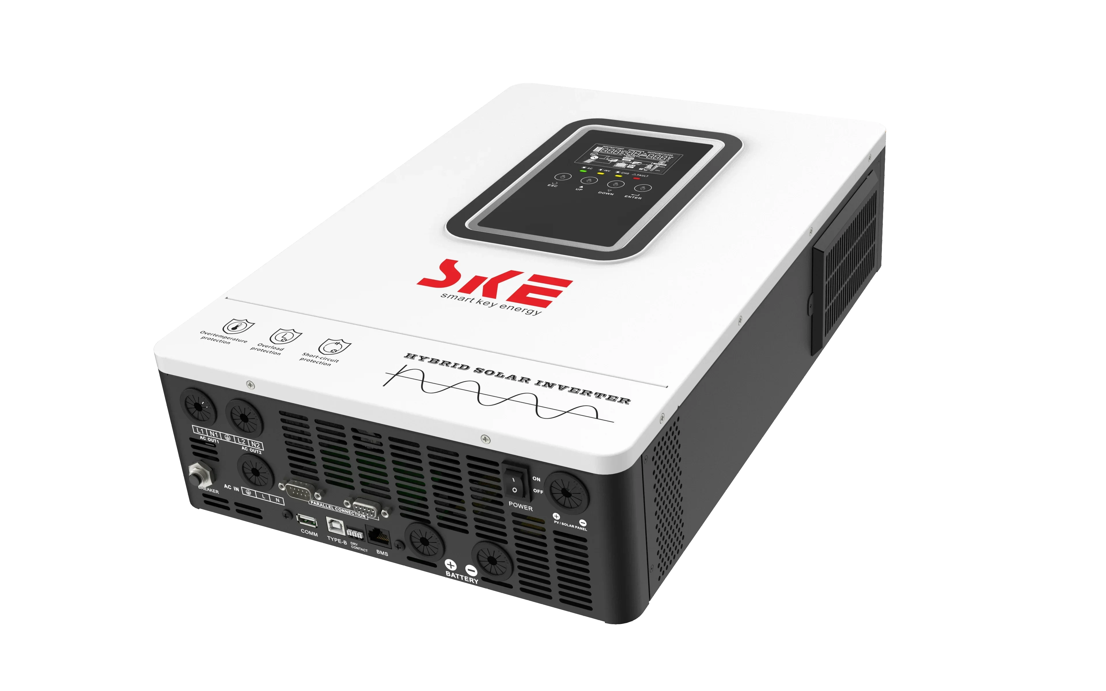 SKE 6.2KW عاكس شمسي متوازي 48 فولت مع عاكس هجين مزدوج MPPT 25A لموجة تألق نقية مع وحدة تحكم بالطاقة الشمسية