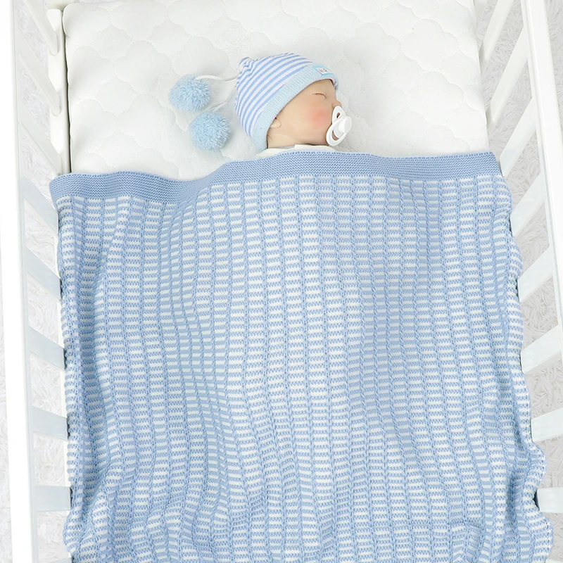 Manta de punto para bebé recién nacido, envoltura de cochecito súper suave, edredón infantil, ropa de cama mensual para niños pequeños