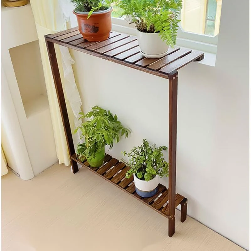 Simple Modern Plant Stand Windowsill Expanded Plant Rack Solid Wood Floor, Flower Pot Support, Stable Load-Bearing Indoor Garden