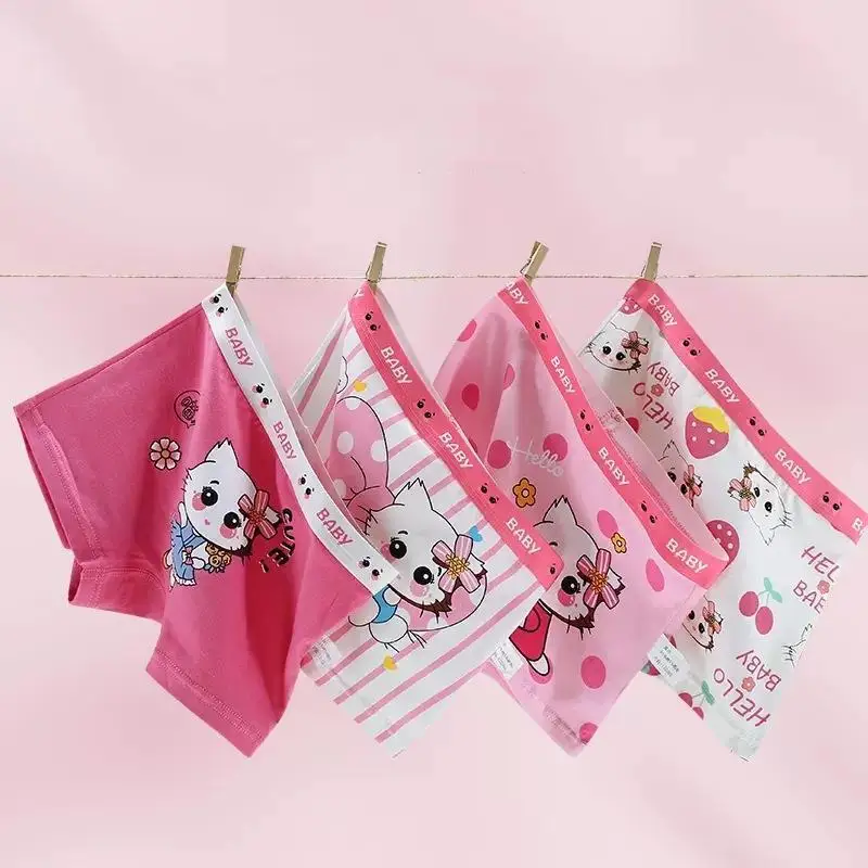 Anime Sanrios Hellokittys My Melody Kawaii Pure Cotton Kid Underwear That Does Not Pinch Buttocks Girl Brief Boxer Shorts Pantie