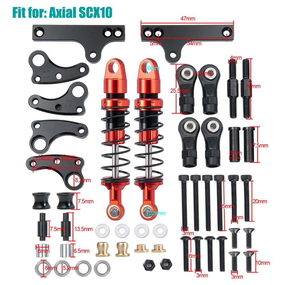 AXSPEED Aluminum Shock Absorber Cantilever Set Kit for Axial SCX10 I & II 90046 90047 TRX-4 1/10 RC Crawler Car Parts