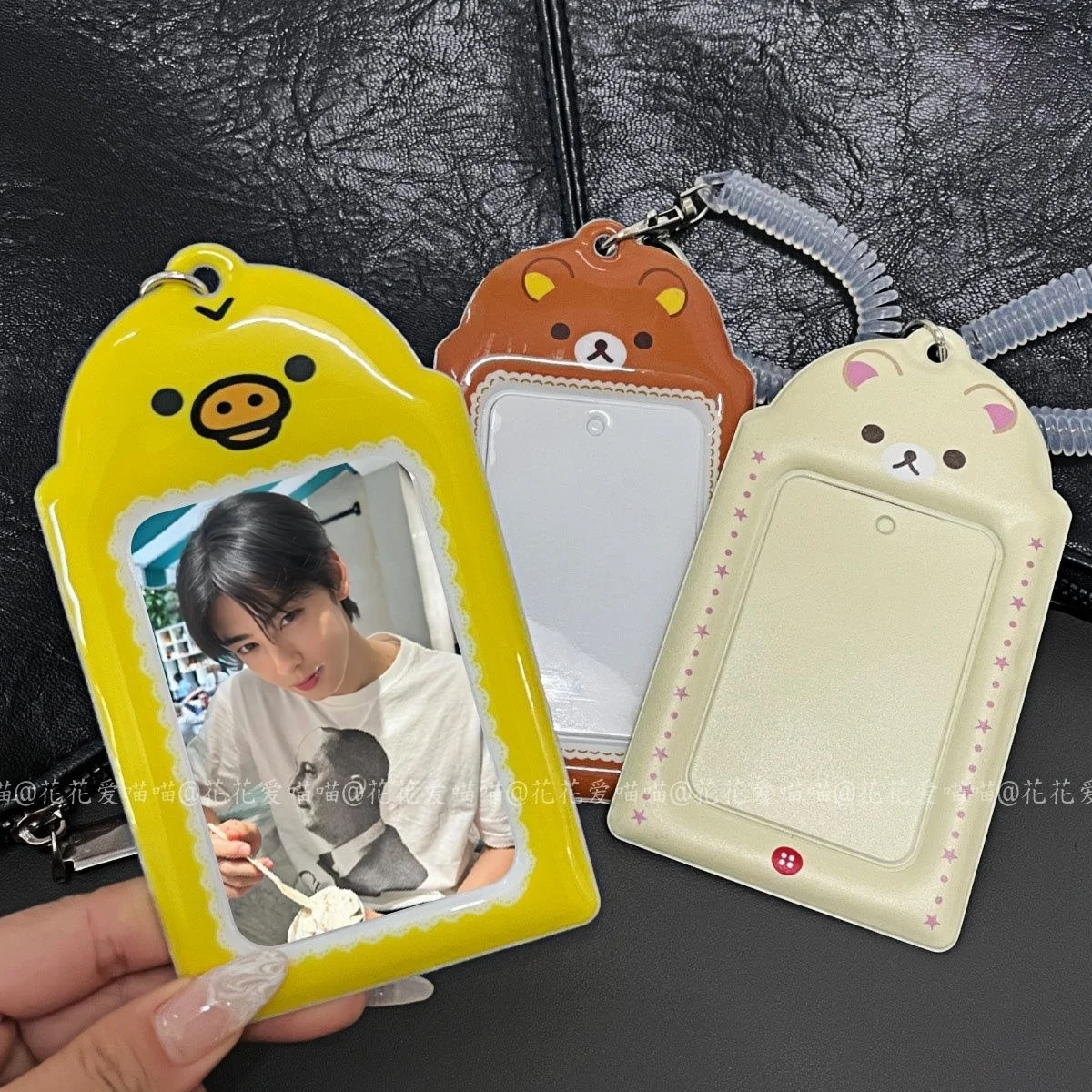 Kawaii Rilakkuma Korilakkuma Id Card Holder Case Kiiroitori Chick Cute Idol Photo Display Pass Case Bag Keychain Card Bag Gifts