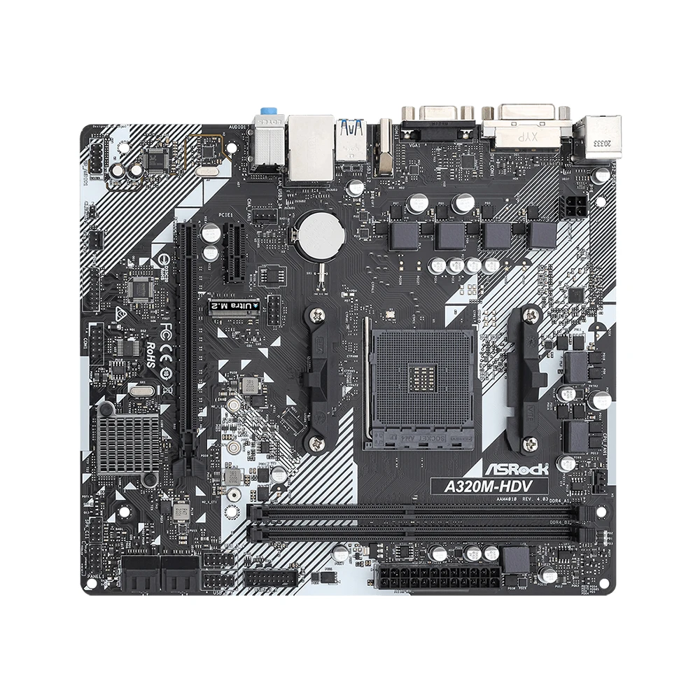 Imagem -06 - Placa-mãe Usada Amd A320 x Ddr4 Dimm até 64 gb x M.2 x Sata Usb 3.1 Gen Hdmi Dvi-d Asrock-a320m-hdv