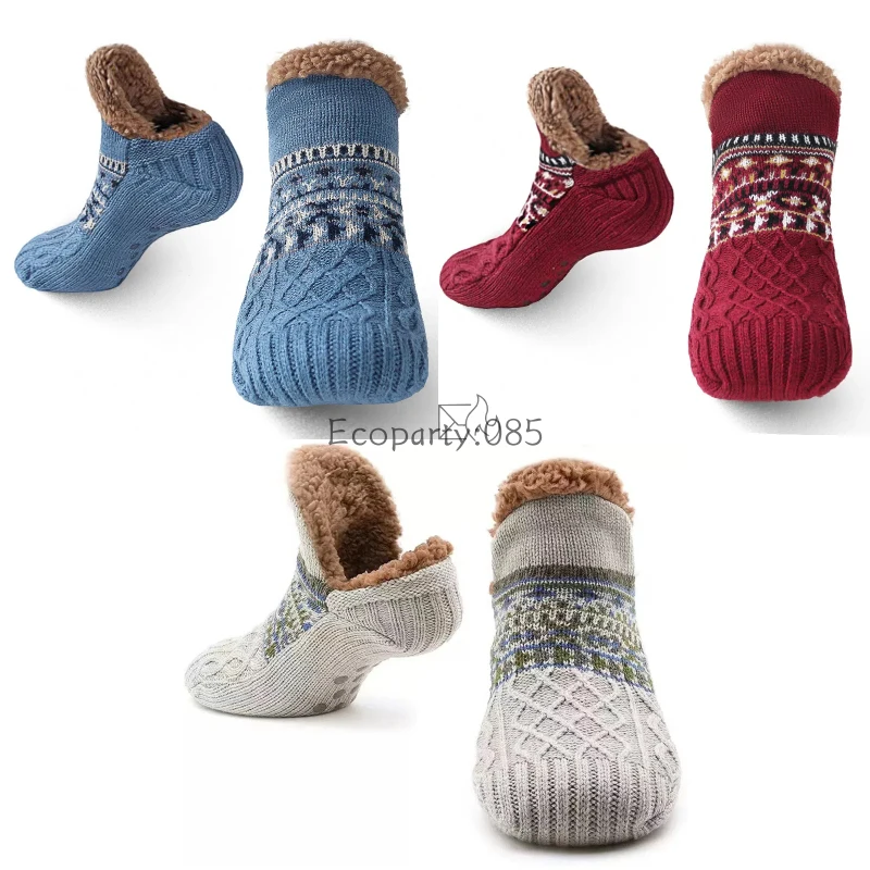 

Men's Socks Winter Thickened Thermal Ski Non-slip Soccer Stockings Indoor Home Warm Floor Slippers Sock for Christmas New