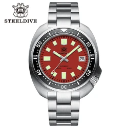 Steeldive ​SD1974 White Dial Sapphire Glass Turtle Diver 44MM Men NH35 200M Waterproof Dive Watch with Ceramic Bezel