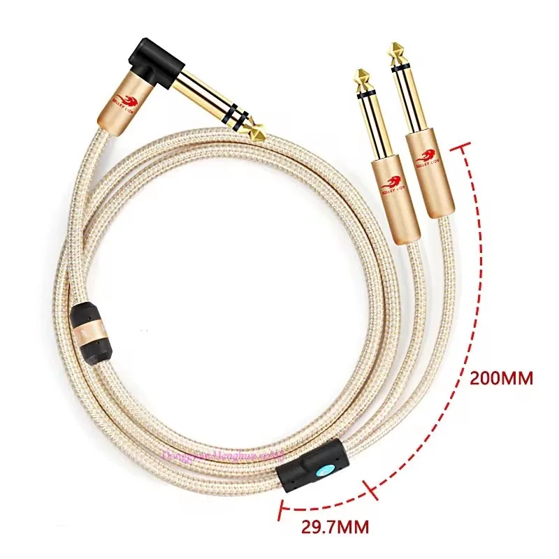 

1/4 Inch TRS 6.35mm to Dual 1/4'' TS Mono Male Audio Cable for Amplifier Stereo Speaker Mixer Console Shielded Y Splitter Cords