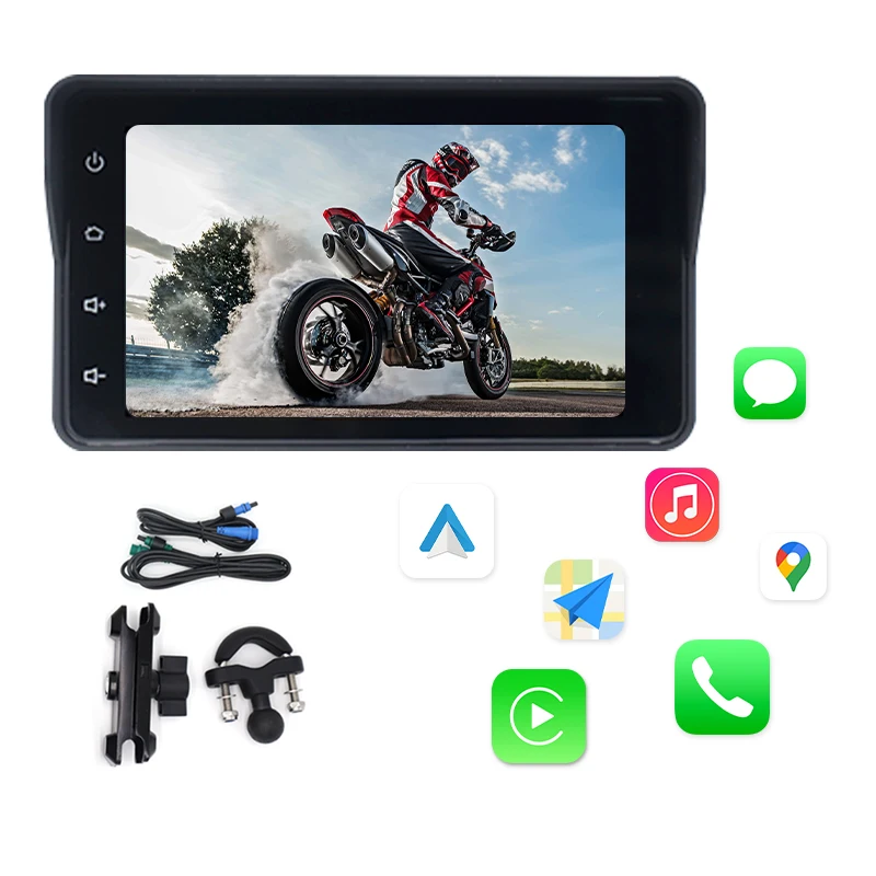 Cámara de salpicadero para motocicleta, grabadora frontal y trasera de doble pista, nivel IP67, resistente al agua, 5 pulgadas, Full HD, 1080P