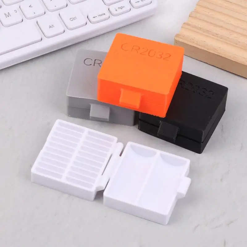 【C】20-Hole CR2032 Coin Cell Battery Storage Box Portable Small Battery Organizer Protective Holder for Battery Management