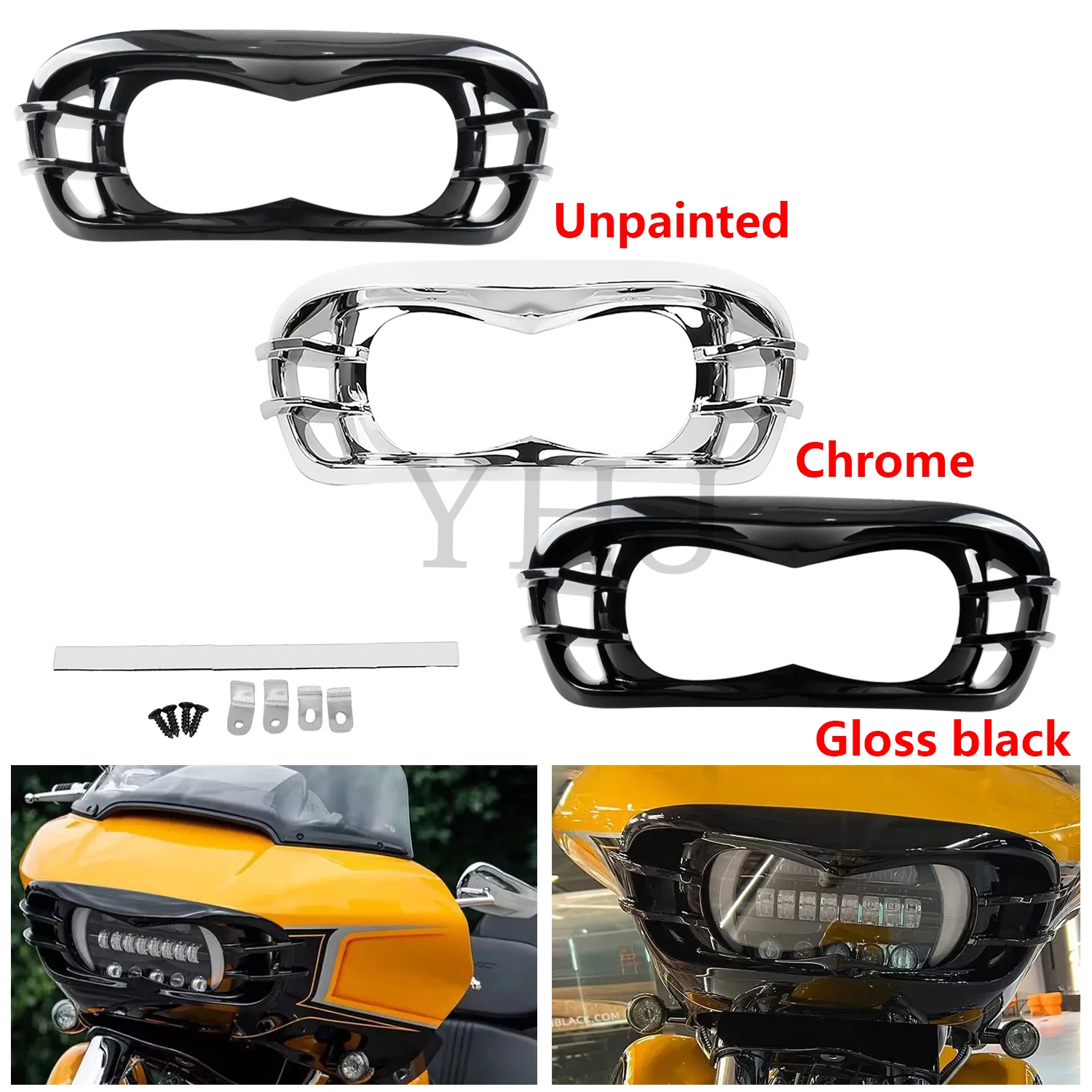 

Motorcycle Front Headlight Cover Head Light Trim Bezel Cowl For Harley Road Glide CVO/SE FLTRXSE Limited FLTRK Special FLTRXS